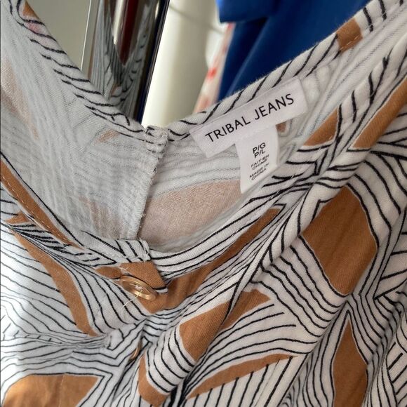 TRIBAL JEANS | ALL COTTON TRAVEL JUMPSUIT Size Petite Large - Picture 5 of 7